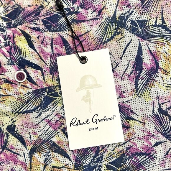 Robert Graham Shirt Mens Size 2XL Rory Classic Fit Linen Cotton Floral Print - Picture 5 of 11